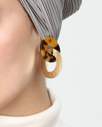Multi Hoop Earring - Gold Tortoise Shell