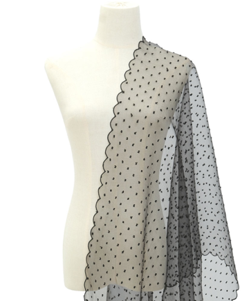 Anindya Scallop Selendang - Black