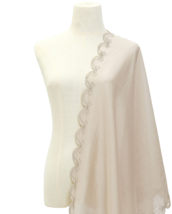 Arya Scallop Selendang - Ecru