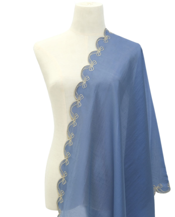 Arya Scallop Selendang - Blue Cloud