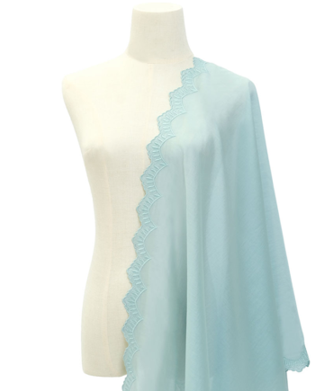 Thalita Embroidered Selendang - Aquafoam