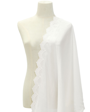 Thalita Embroidered Selendang - Rice